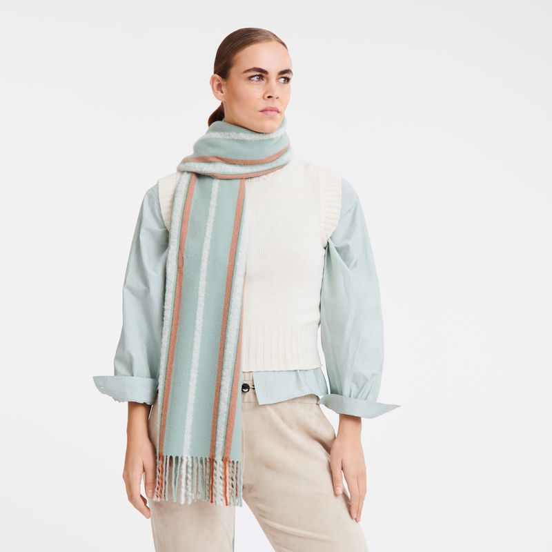 Longchamp Flocons Wool blend Stoles Dame Celadon | NOOK8069