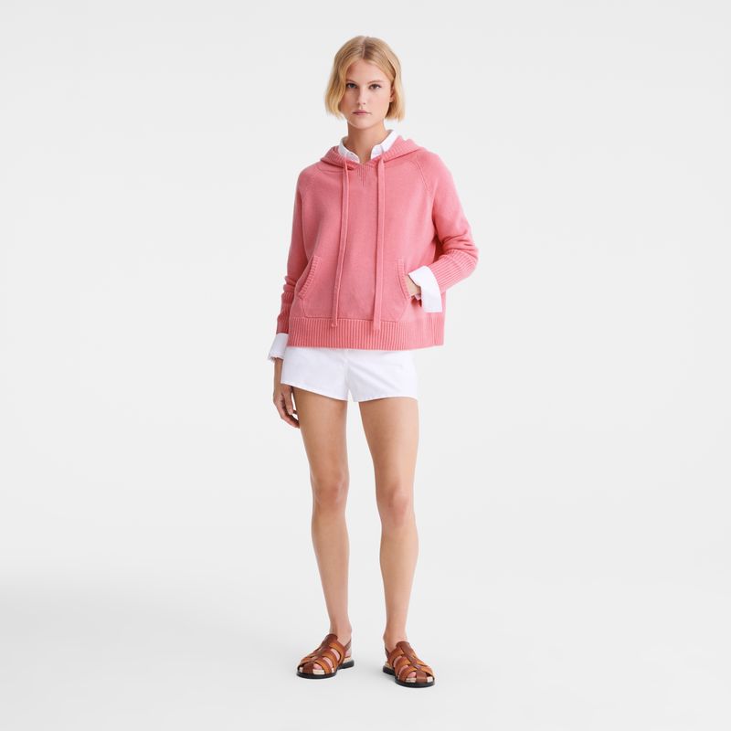 Longchamp Hoodie Knit Genser Dame Marshmallow | NOWN7799