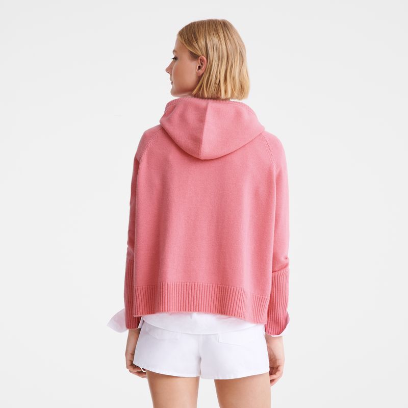 Longchamp Hoodie Knit Genser Dame Marshmallow | NONW7721