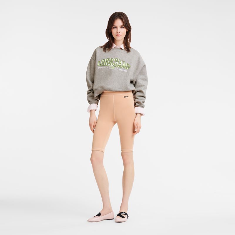 Longchamp Jersey Sweatshirt Dame Grå | NOEB7751