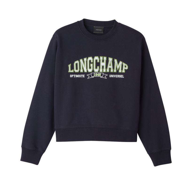 Longchamp Jersey Sweatshirt Dame Marineblå | NORV7752