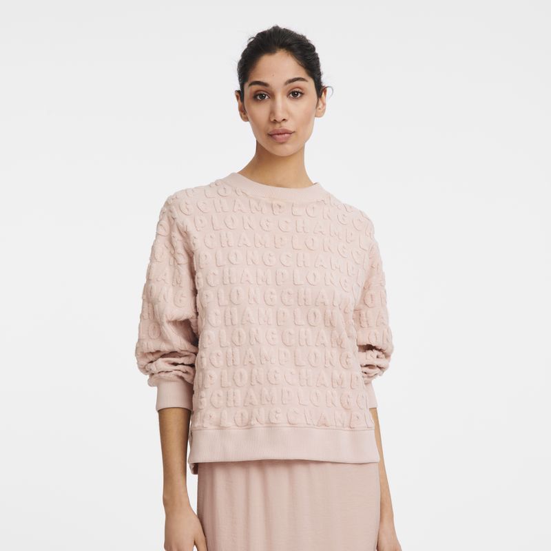 Longchamp Jersey Sweatshirt Dame Nude | NOTC7753