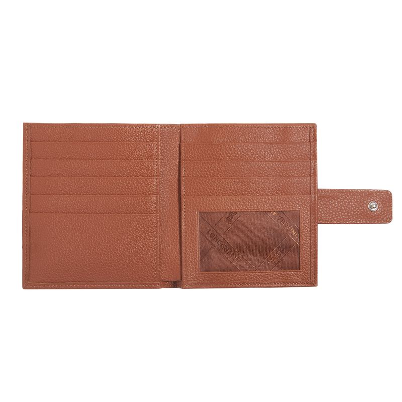 Longchamp Le FoulonnÉ Compact Leather Lommebok Dame Caramel | NOWN8582