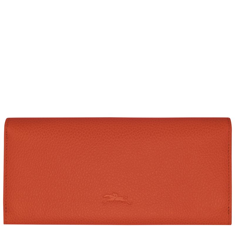 Longchamp Le FoulonnÉ Continental Leather Lommebok Dame Paprika | NOEB8578