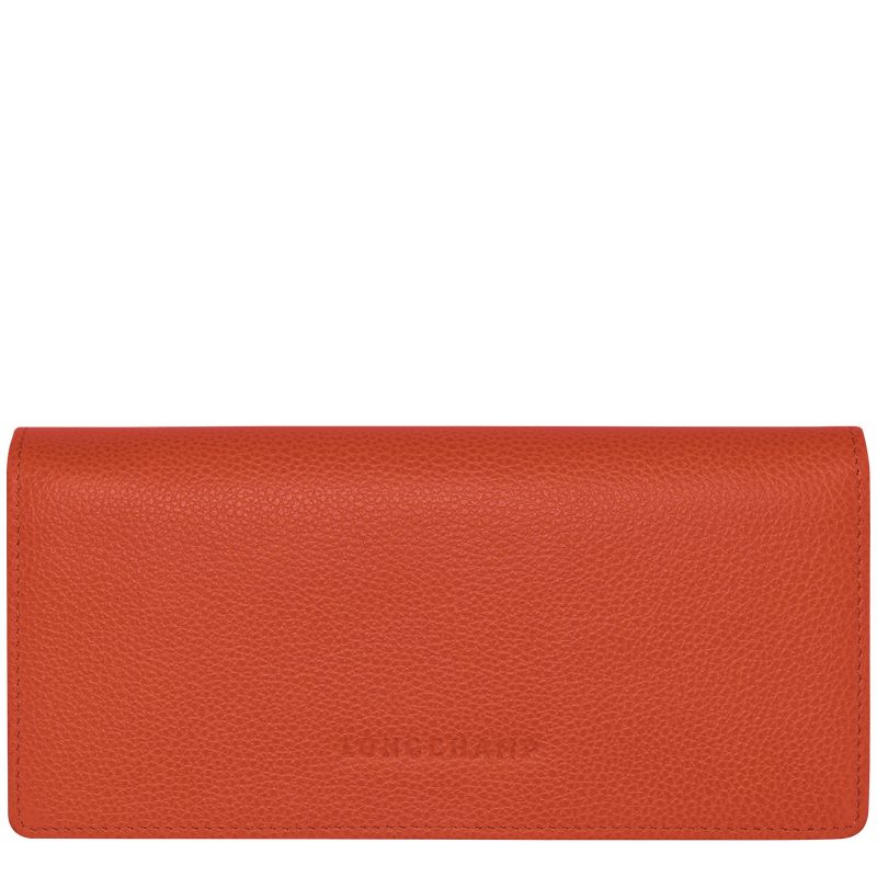 Longchamp Le FoulonnÉ Continental Leather Lommebok Dame Paprika | NOEB8578