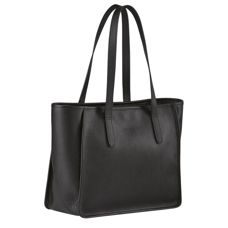 Longchamp Le FoulonnÉ L Tote Leather Skulderveske Dame Svarte | NOBE8864