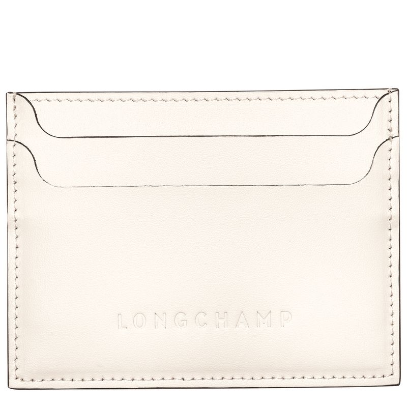 Longchamp Le FoulonnÉ Leather Kortholder Dame Ecru | NOTC8533