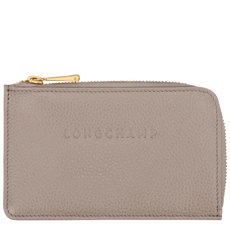 Longchamp Le FoulonnÉ Leather Kortholder Dame Turtledove | NODF8516