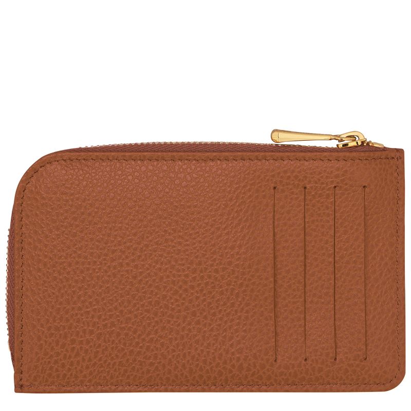 Longchamp Le FoulonnÉ Leather Kortholder Dame Caramel | NOJP8512