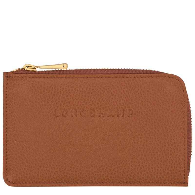 Longchamp Le FoulonnÉ Leather Kortholder Dame Caramel | NOJP8512