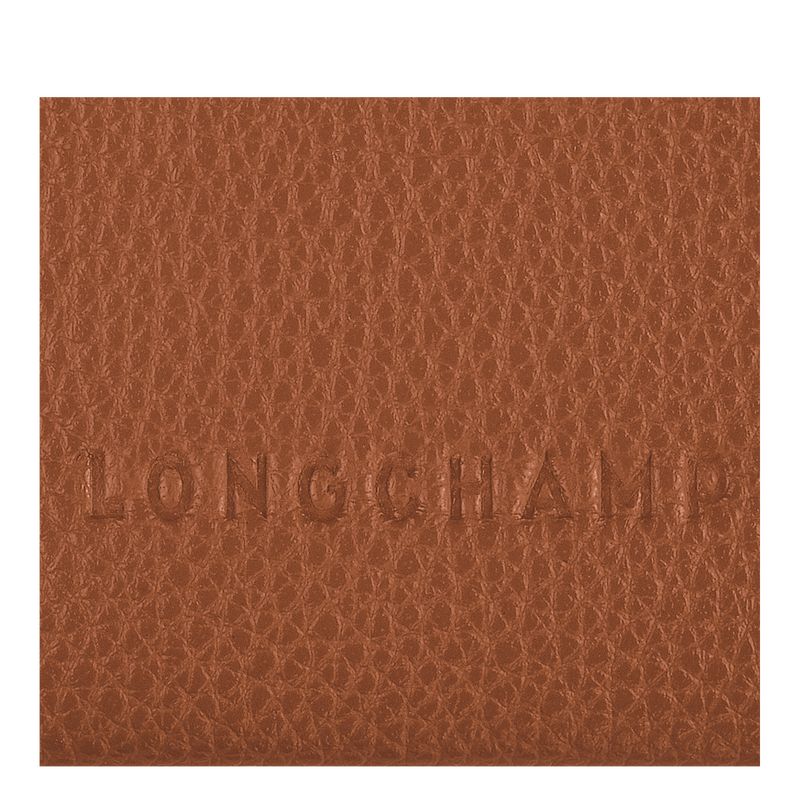 Longchamp Le FoulonnÉ Leather Kortholder Dame Caramel | NOBE8500