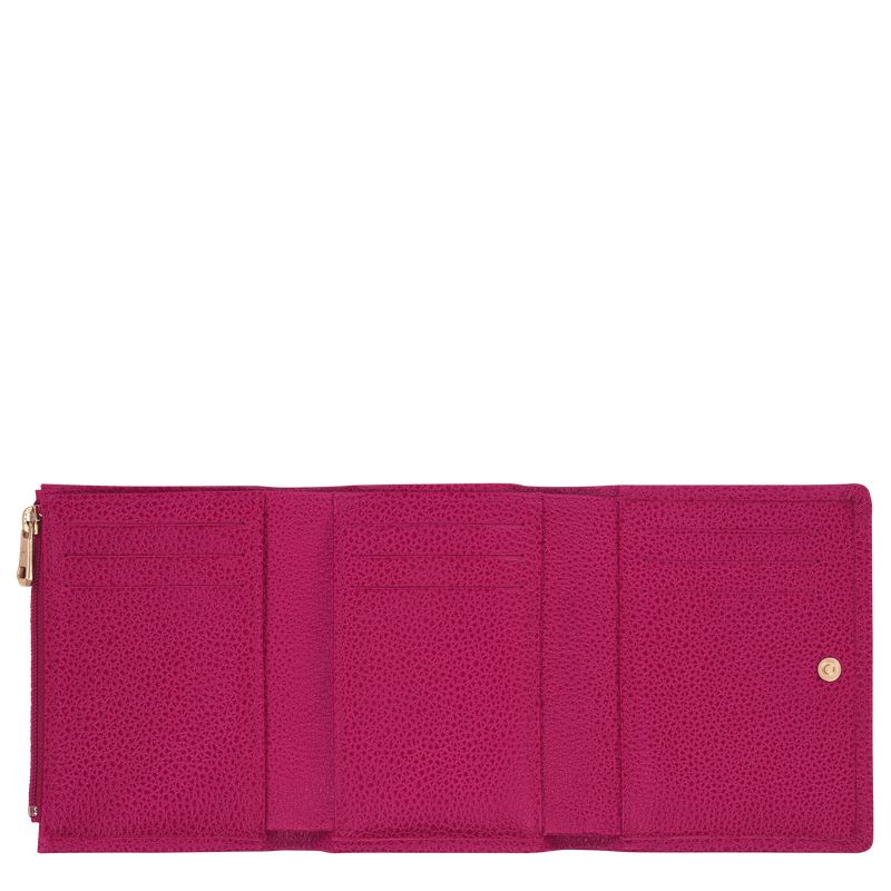 Longchamp Le FoulonnÉ Leather Lommebok Dame Beetroot | NOMQ8555