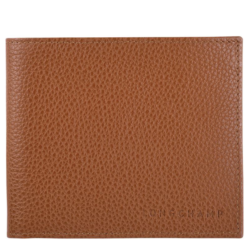 Longchamp Le FoulonnÉ Leather Lommebok Herre Caramel | NOCT7406