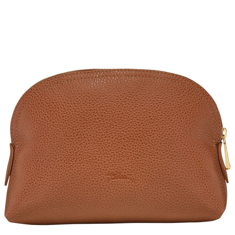 Longchamp Le FoulonnÉ Leather Pouches Dame Caramel | NOKO8719