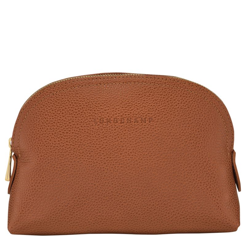 Longchamp Le FoulonnÉ Leather Pouches Dame Caramel | NOKO8719