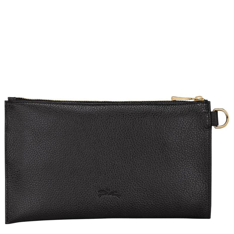 Longchamp Le FoulonnÉ Leather Pouches Dame Svarte | NOWN8478