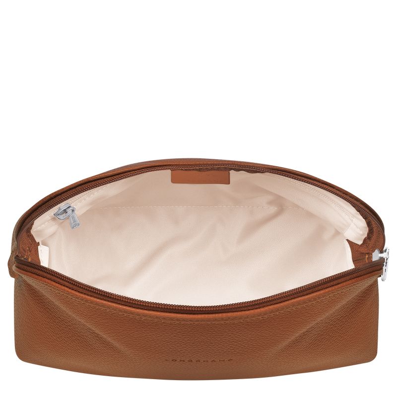 Longchamp Le FoulonnÉ Leather Toalettposer Dame Caramel | NOOK8208