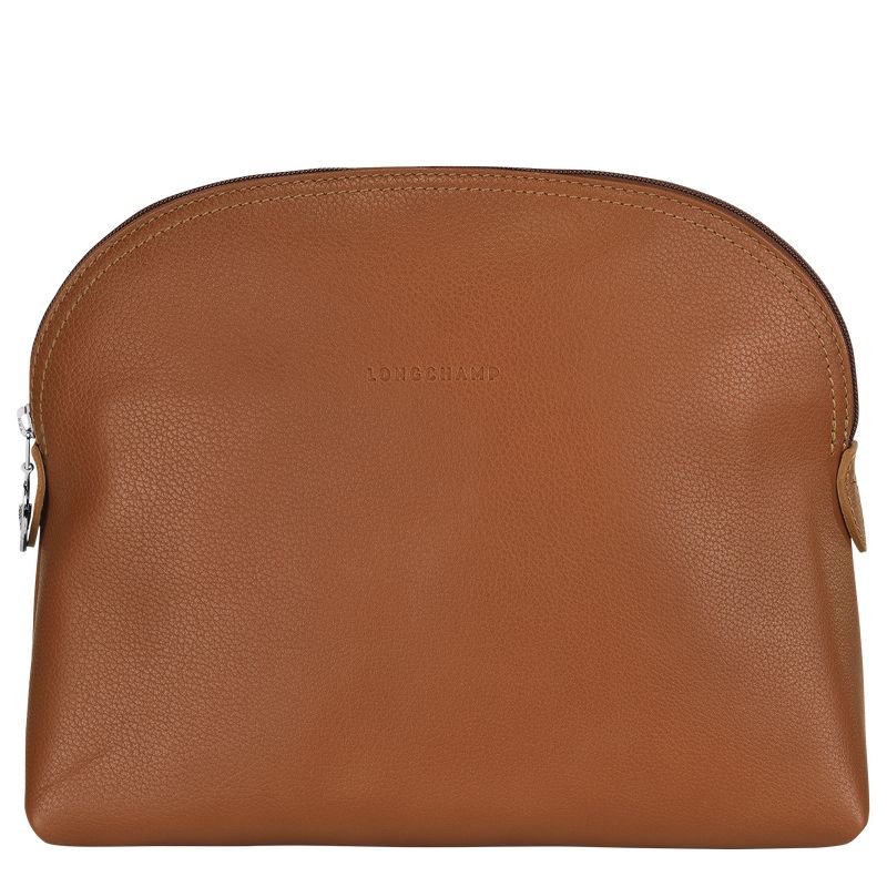 Longchamp Le FoulonnÉ Leather Toalettposer Dame Caramel | NOOK8208