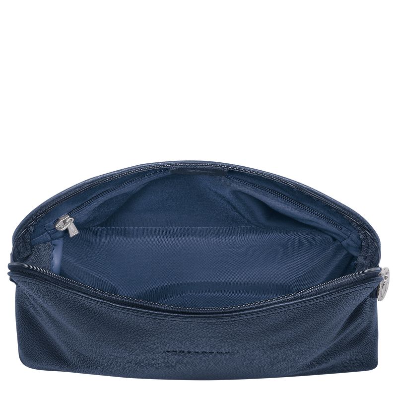 Longchamp Le FoulonnÉ Leather Toalettposer Dame Marineblå | NOPJ8207