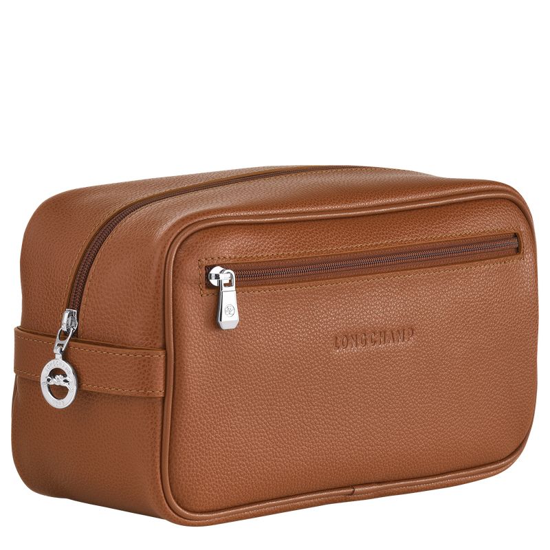 Longchamp Le FoulonnÉ Leather Toalettposer Dame Caramel | NOSG8205