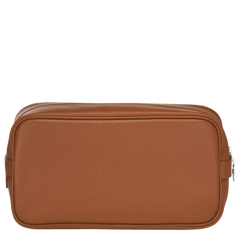 Longchamp Le FoulonnÉ Leather Toalettposer Dame Caramel | NOSG8205