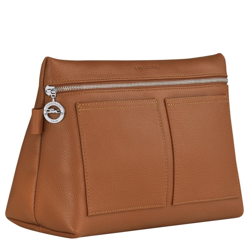 Longchamp Le FoulonnÉ Leather Toalettposer Dame Caramel | NOGS8202