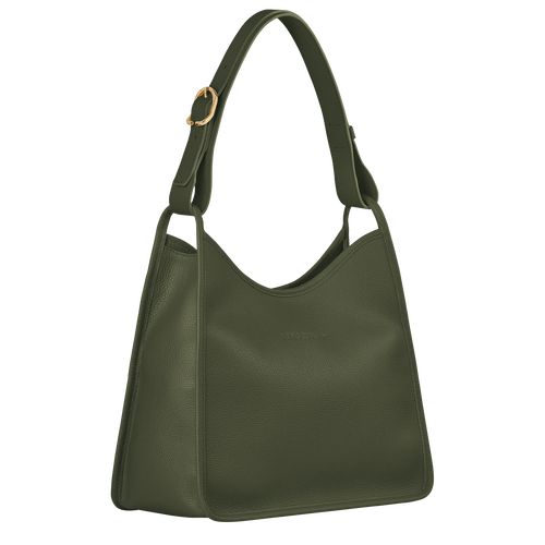 Longchamp Le FoulonnÉ M Hobo Leather Skulderveske Dame Khaki | NORV8785