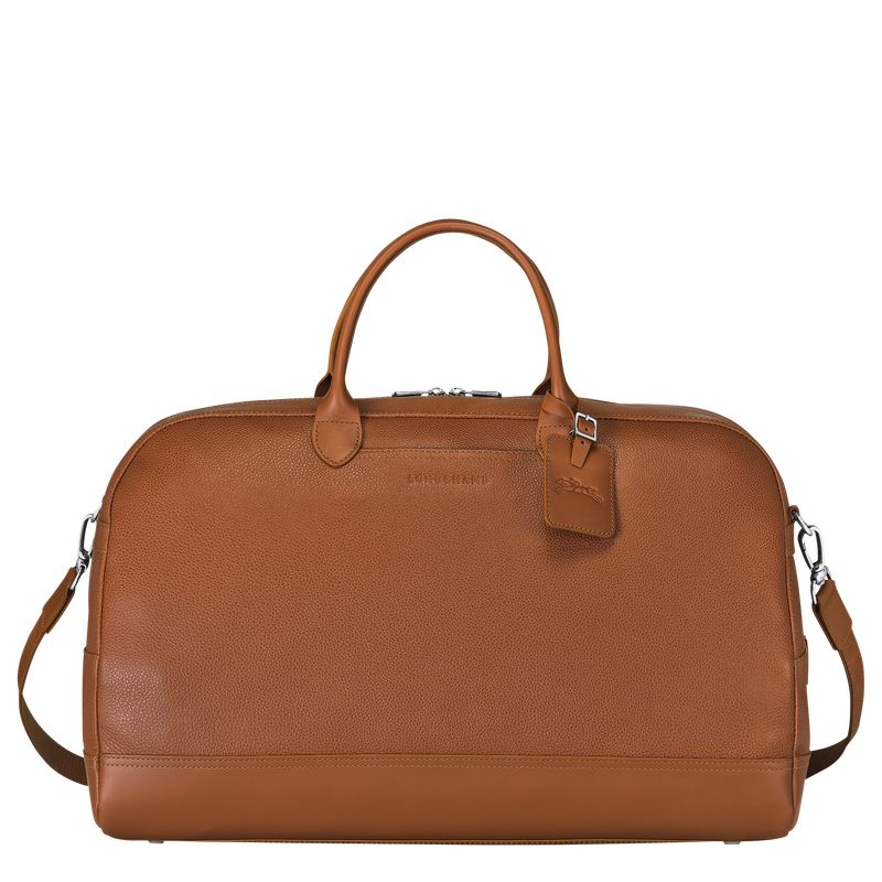 Longchamp Le FoulonnÉ M Leather Reiseveske Herre Caramel | NOQM7229