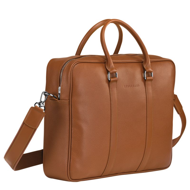 Longchamp Le FoulonnÉ M Leather Stresskoffert Herre Caramel | NOHA7629