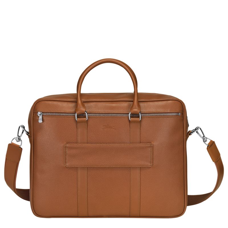 Longchamp Le FoulonnÉ M Leather Stresskoffert Herre Caramel | NOHA7629