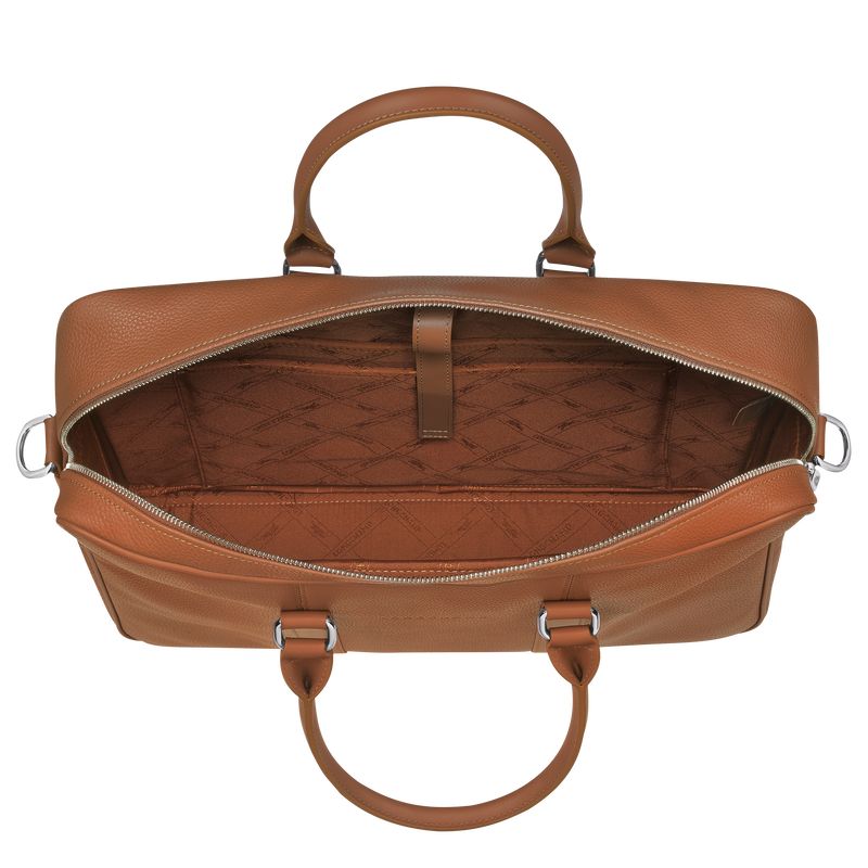 Longchamp Le FoulonnÉ M Leather Stresskoffert Dame Caramel | NOZU8665