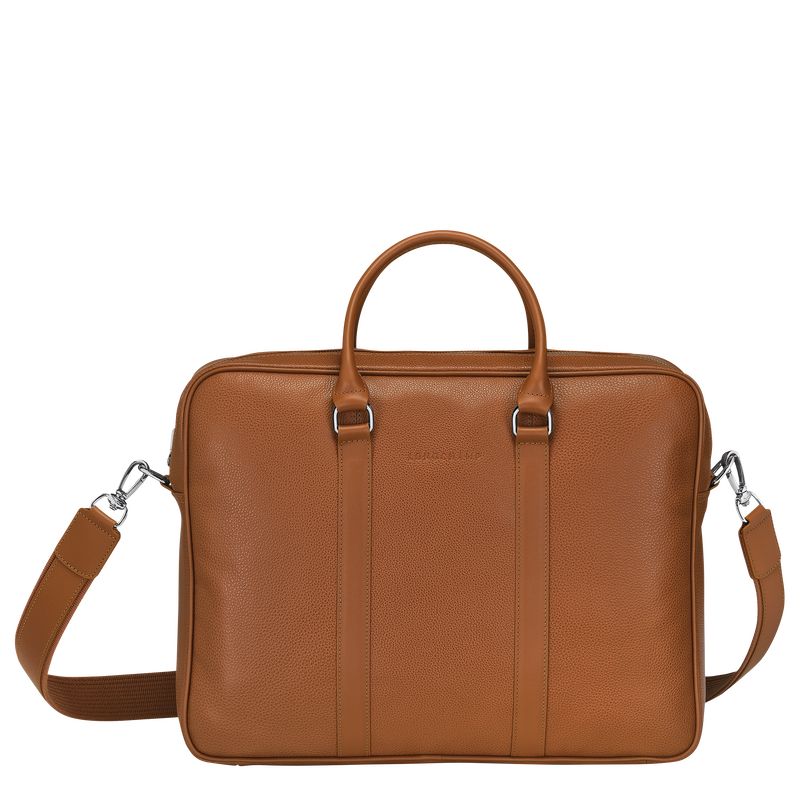 Longchamp Le FoulonnÉ M Leather Stresskoffert Dame Caramel | NOZU8665