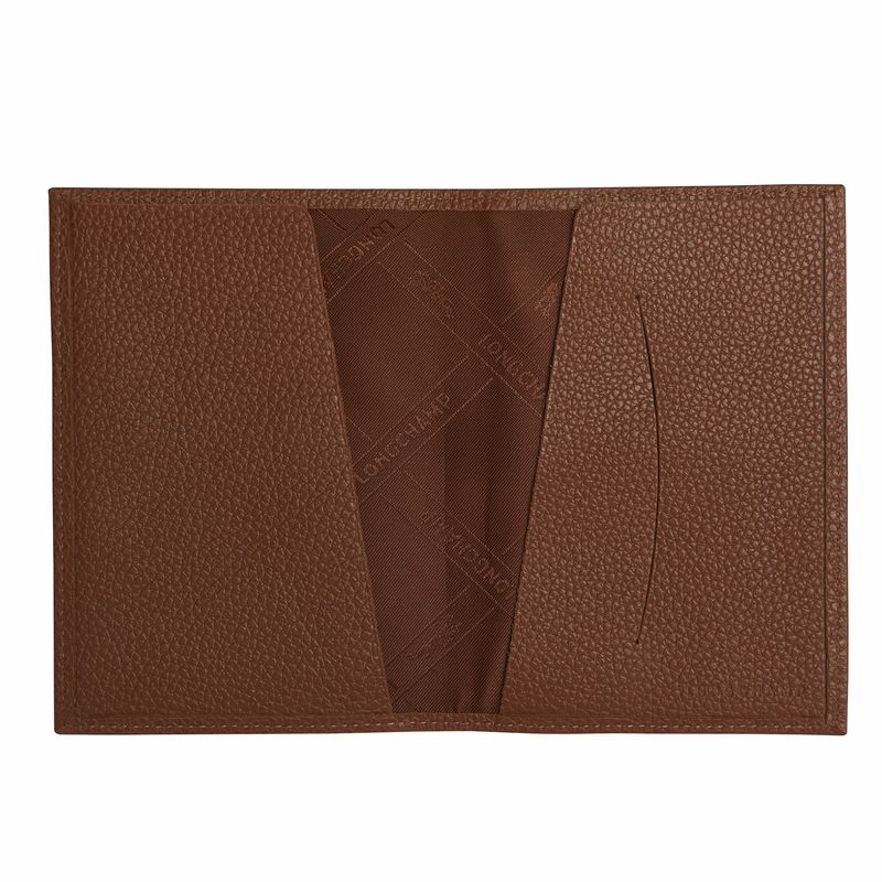 Longchamp Le FoulonnÉ Passport cover Leather Accessories Dame Caramel | NOFD8230