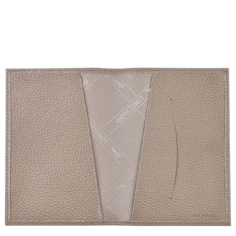 Longchamp Le FoulonnÉ Passport cover Leather Accessories Dame Turtledove | NOSG8228