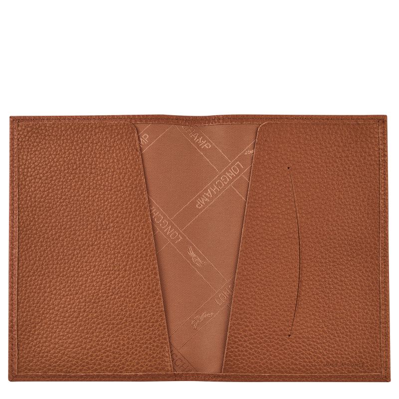 Longchamp Le FoulonnÉ Passport cover Leather Accessories Dame Caramel | NOPJ8226