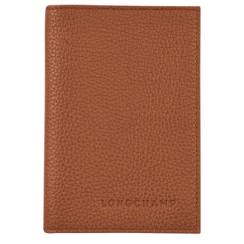 Longchamp Le FoulonnÉ Passport cover Leather Accessories Dame Caramel | NOPJ8226