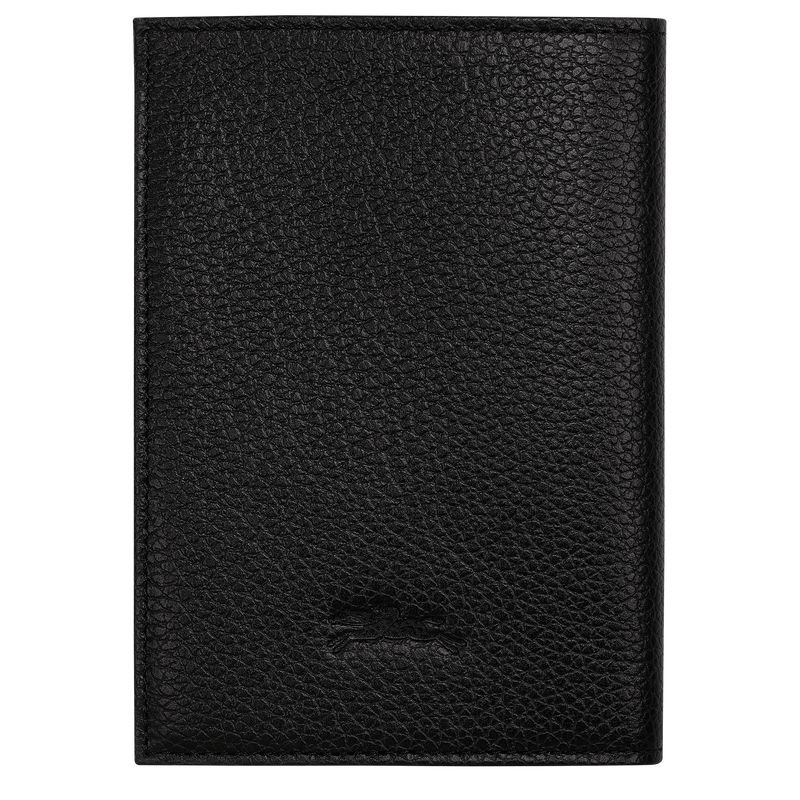 Longchamp Le FoulonnÉ Passport cover Leather Accessories Dame Svarte | NOOK8225