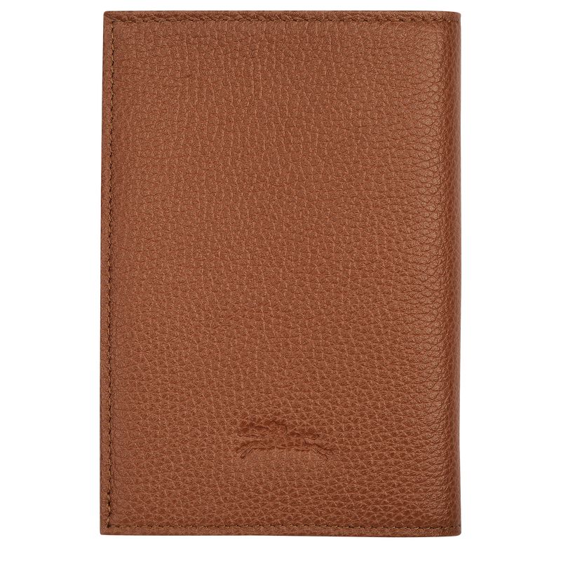 Longchamp Le FoulonnÉ Passport cover Leather Pouches Herre Caramel | NOEB7283