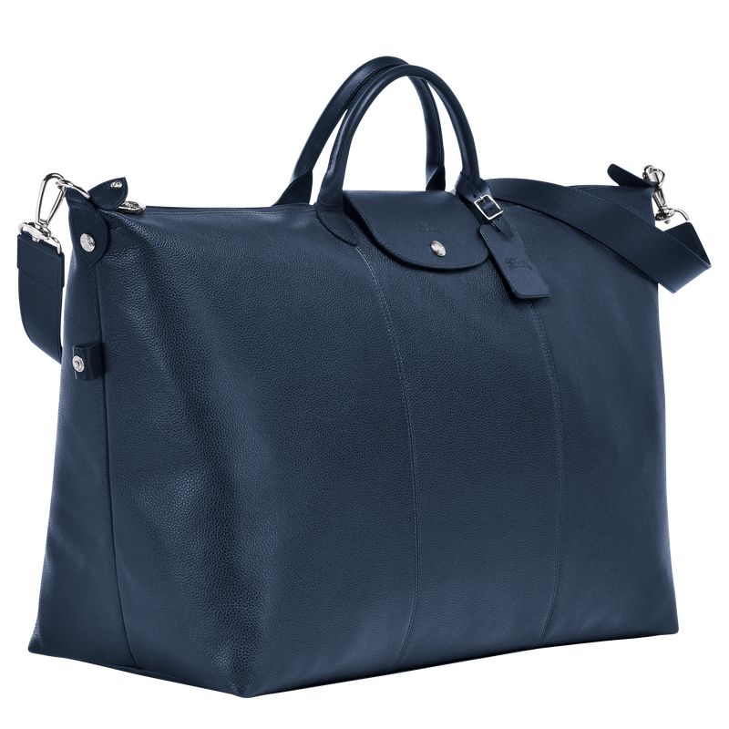 Longchamp Le FoulonnÉ S Leather Reiseveske Herre Marineblå | NOEB7231