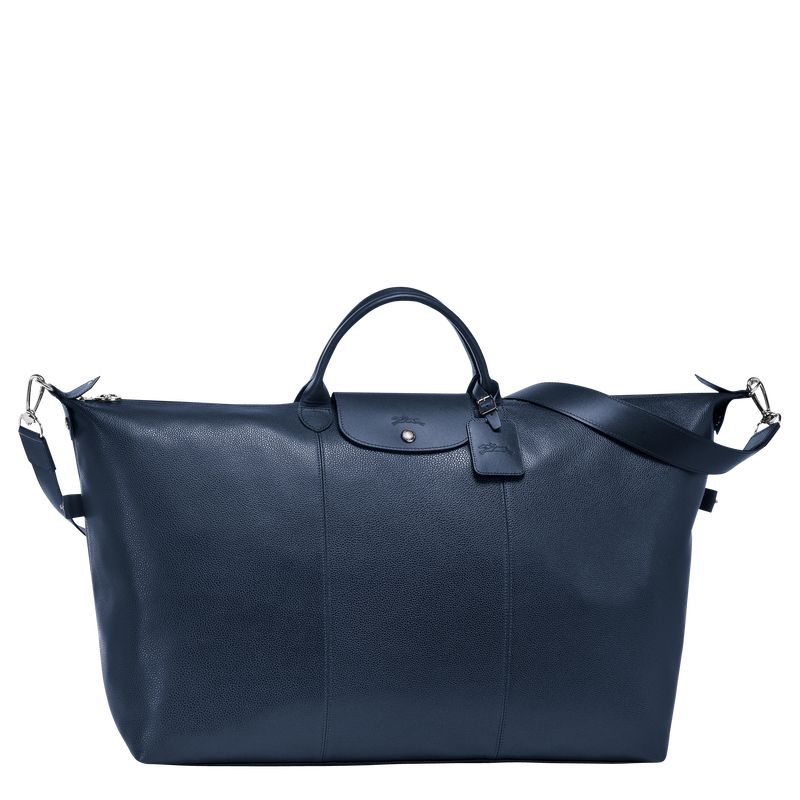 Longchamp Le FoulonnÉ S Leather Reiseveske Herre Marineblå | NOEB7231