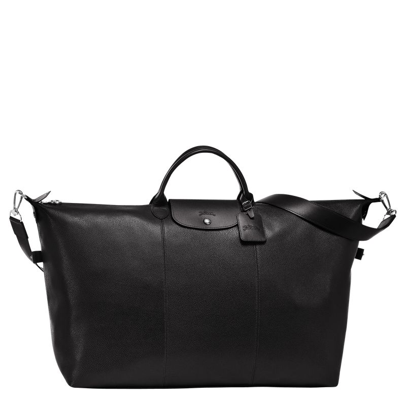 Longchamp Le FoulonnÉ S Leather Reiseveske Herre Svarte | NOWN7230