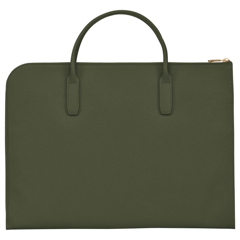 Longchamp Le FoulonnÉ S Leather Stresskoffert Herre Khaki | NOCT7623