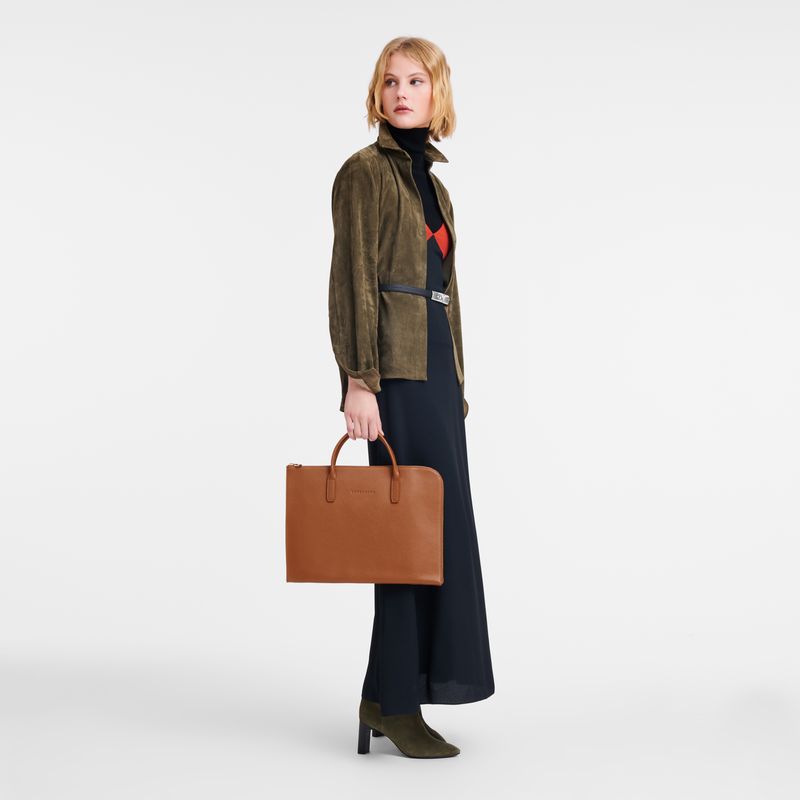 Longchamp Le FoulonnÉ S Leather Stresskoffert Herre Caramel | NOVR7622