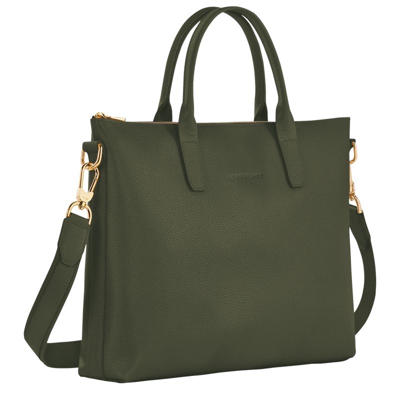 Longchamp Le FoulonnÉ S Leather Stresskoffert Dame Khaki | NOBE8656