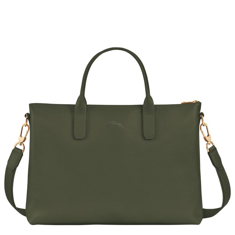 Longchamp Le FoulonnÉ S Leather Stresskoffert Dame Khaki | NOBE8656