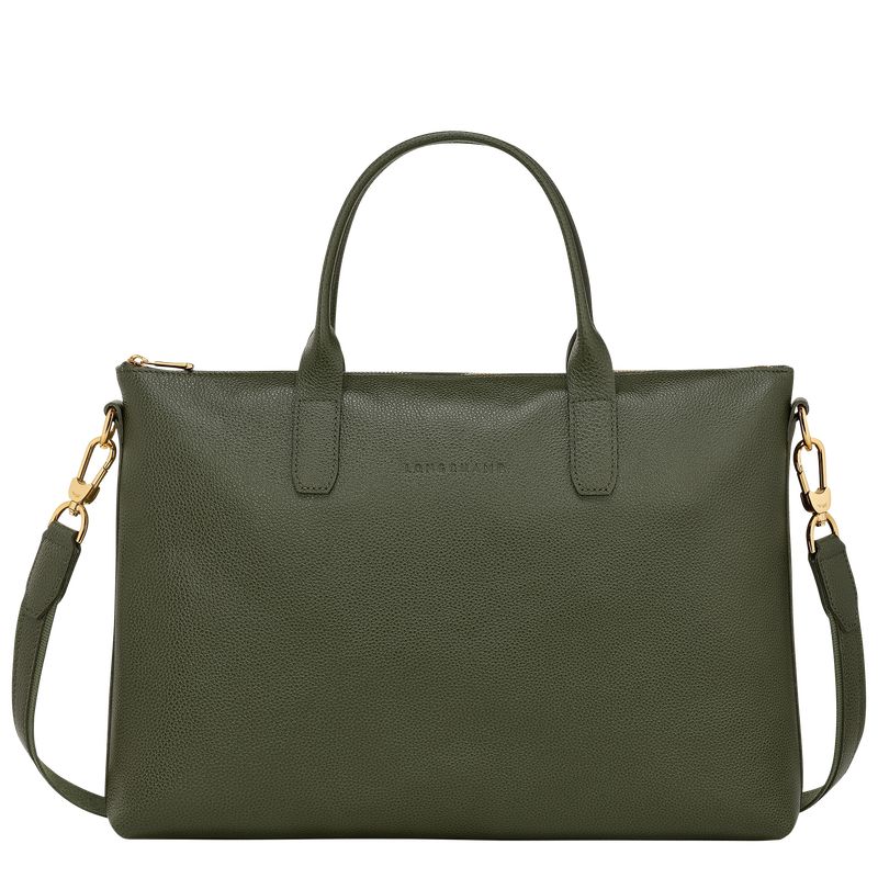 Longchamp Le FoulonnÉ S Leather Stresskoffert Dame Khaki | NOBE8656