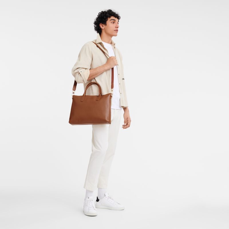 Longchamp Le FoulonnÉ S Leather Stresskoffert Dame Caramel | NOCT8654