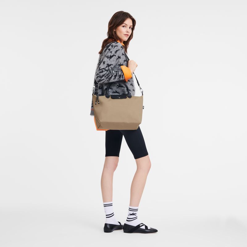 Longchamp Le Pliage Energy L Recycled canvas Håndveske Herre Clay | NOYX7494