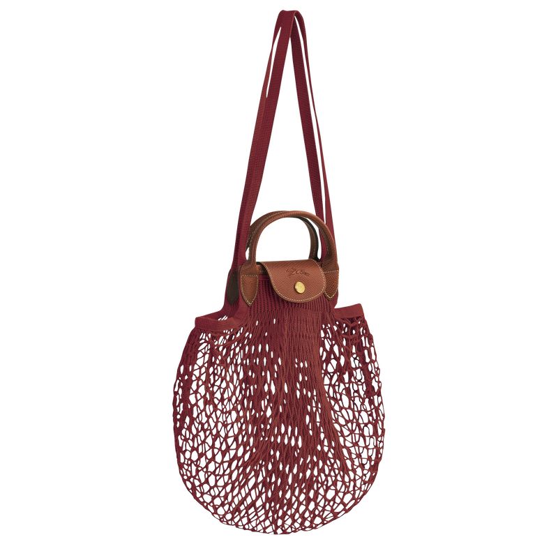 Longchamp Le Pliage Filet L Mesh Canvas Skulderveske Dame Mahogany | NOQM8892