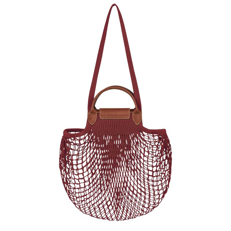 Longchamp Le Pliage Filet L Mesh Canvas Skulderveske Dame Mahogany | NOQM8892